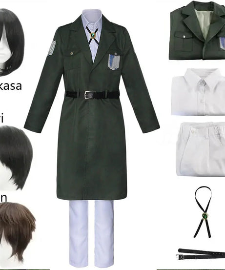 Shingekii No Kyojin Freedom Legion Green Cloak Cosplay Cape with Necklace for Anime Fans