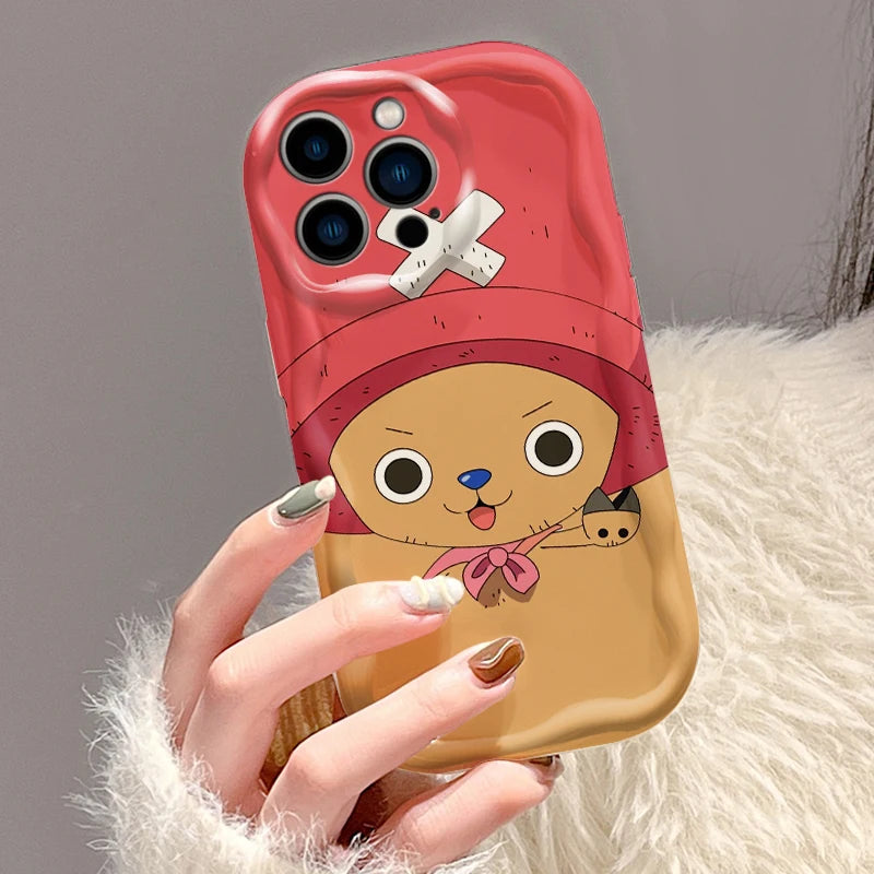 One Piece Anime Chopper Cute For Apple iPhone 15 14 13 12 11 XS XR X Pro Max Plus Wave Oil Back Phone Case