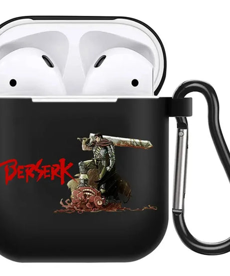 anime Berserk Guts Zodd Earphone Case For AirPods4 1 2 3 Pro Black Soft silicone wireless Bluetooth headphone case