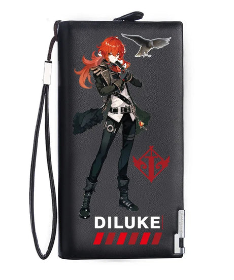 Genshin Impact Mondstadt Anime Peripheral New Zipper PU Wallet Handsome Personality Boy Print Coin Purse Short Card Pack Holiday