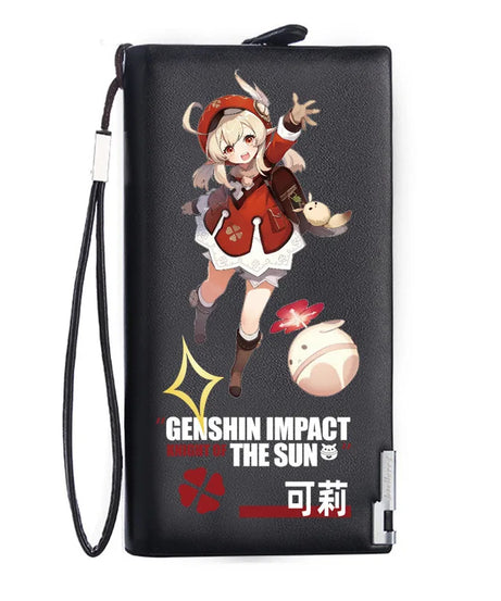 Genshin Impact Mondstadt Anime Peripheral New Zipper PU Wallet Handsome Personality Boy Print Coin Purse Short Card Pack Holiday