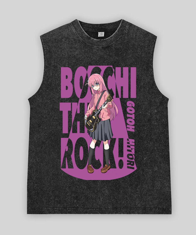 Bocchi the Rock! Oversized Band Vest – Unisex Anime Cotton Tank Top
