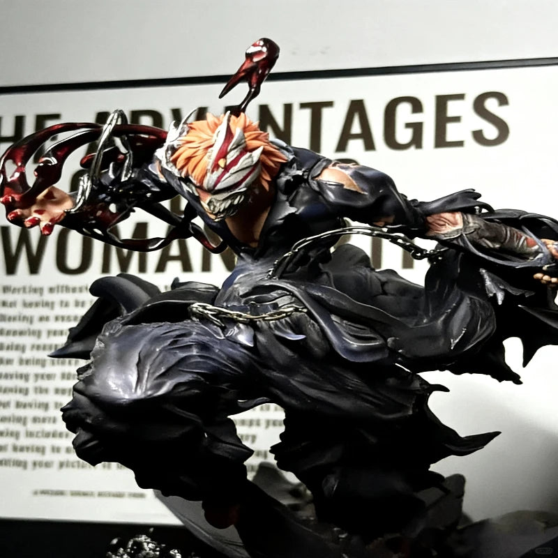 Kurosaki Ichigo 22cm Half Hollow Ichigo Action Figure LED Luminous Anime Model Toy PVC Light-Up Statue Desktop Decor Boy Gift