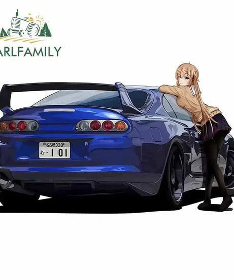 EARLFAMILY 13cm For ILLEGALSTREET X ANIME Window Fine Decal Sunscreen Car Sticker Anime Car Accessories Decoration