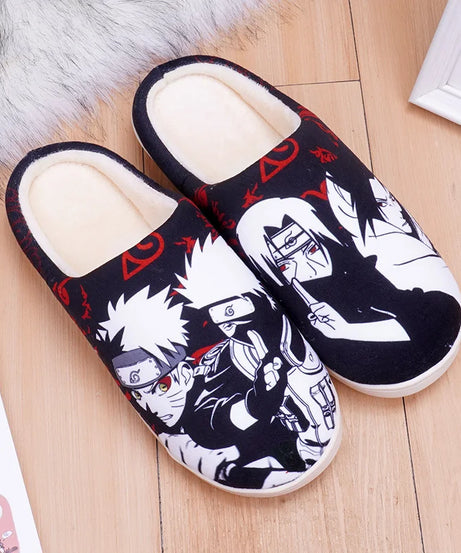 Anime One Piece Luffy Chooper Dragon Ball Goku Hatsune Winter Warm Plush Men Women Couple Shoes Home Slipper Stuffed Plush Gift