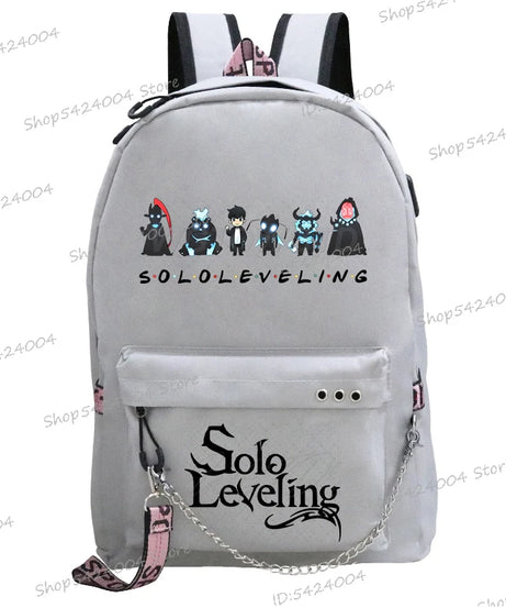 Cute Funny Solo Leveling Anime School Backpack for Teenager Bookbag Fashion Student Zipper Travel Rucksack Women Men Back Pack
