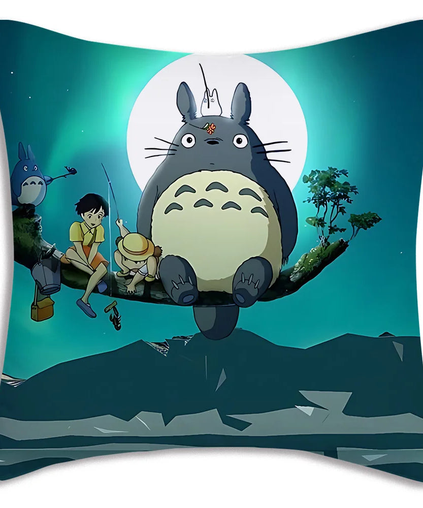 Anime T-TotoroS Kawaii Pillow Covers Cartoon Sofa Decorative Home Double-sided Printing Short Plush Cute Cushion Cover