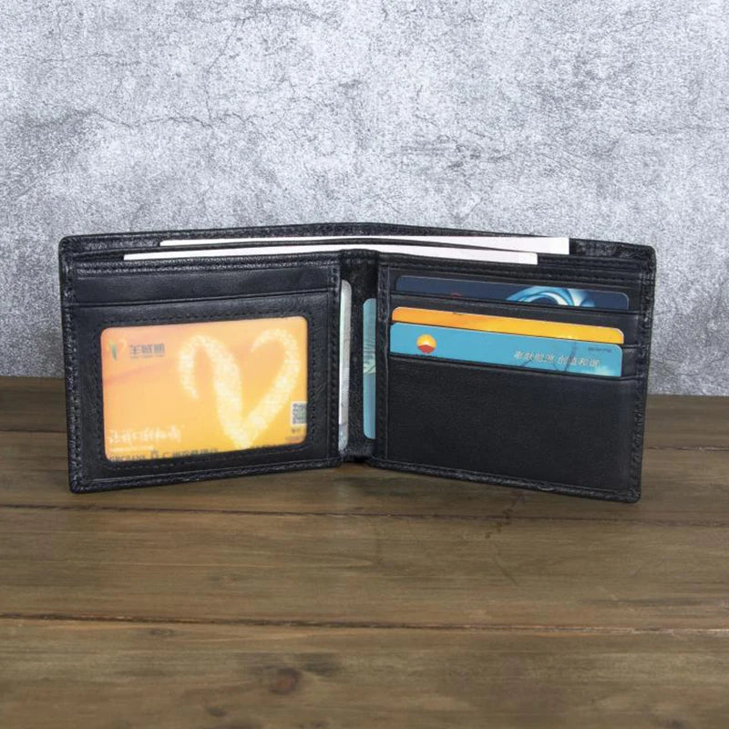 3D Dragon Genuine Leather Wallet — Vintage Bifold Purse 3