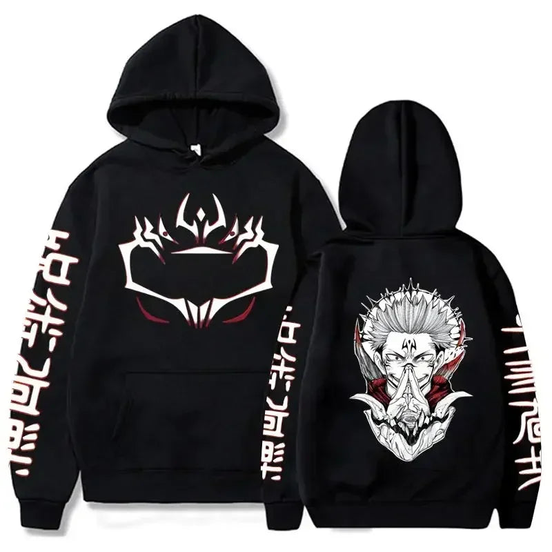 Anime Jujutsu Kaisen Ryomen Sukuna Graphic Hoodie – Harajuku Casual Pullover Sweatshirt for Men & Women