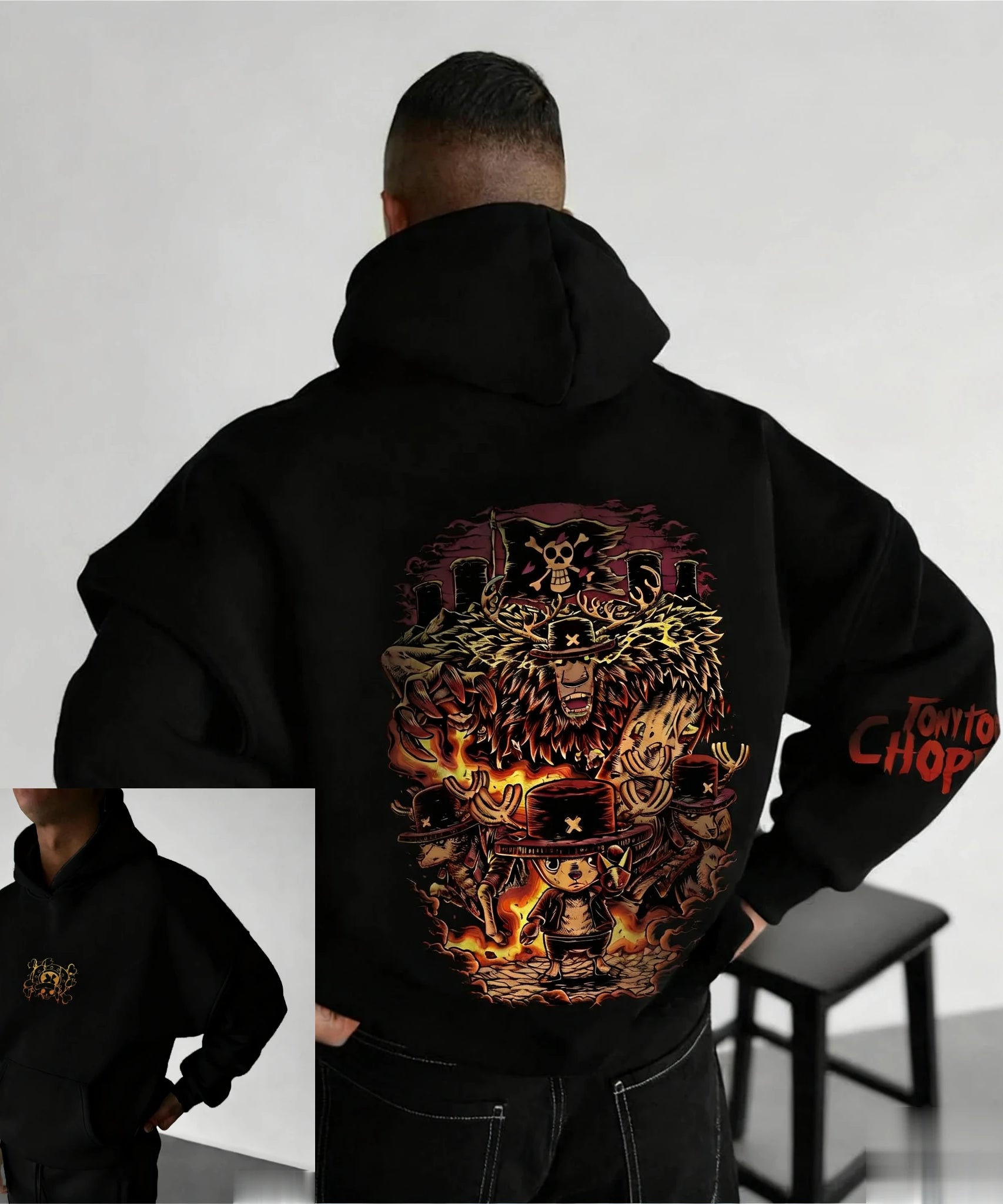 One Piece Chopper Graphic Pullover Hoodie Men Women New Autumn Winter Streetwear Oversized Casual Anime Print Hooded Sweatshirt