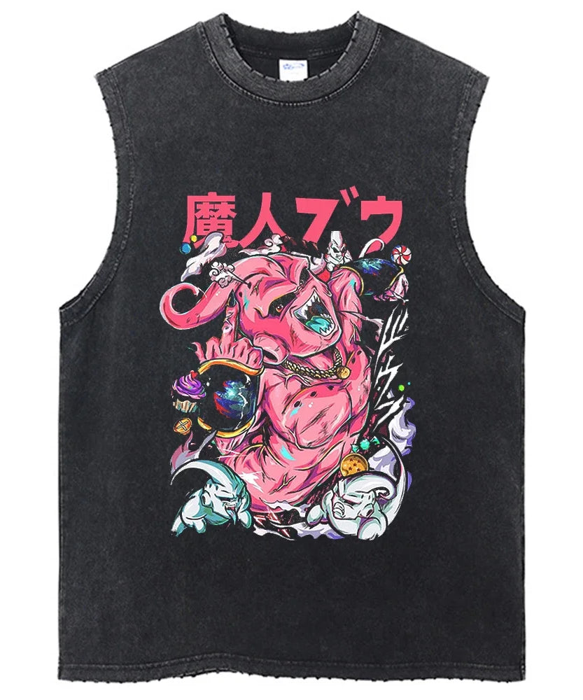 Vintage Dragon Ball Z Oversized Sleeveless Tee – 2024 Harajuku Anime Streetwear