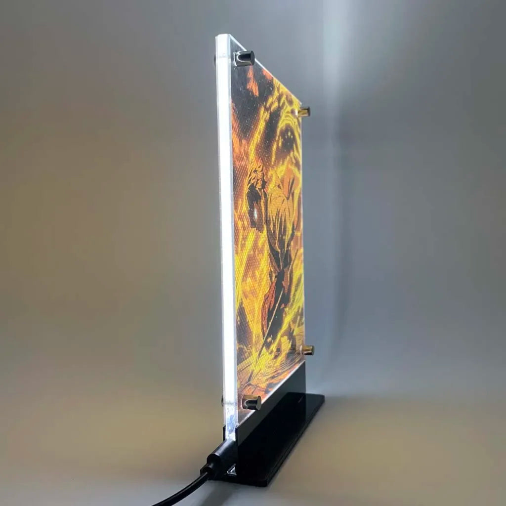 Led Backlit Poster Demon Slayer Anime Night Light Zenitsu Agatsuma for Bedroom Game Decor Table Lamps Led Sign Kimetsu no Yaiba