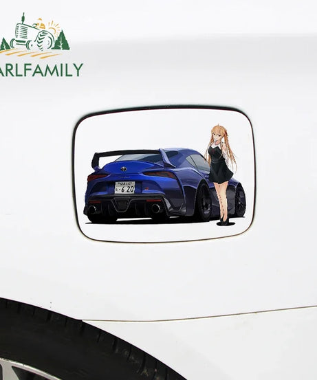 EARLFAMILY 13cm For ILLEGALSTREET X ANIME Window Fine Decal Sunscreen Car Sticker Anime Car Accessories Decoration