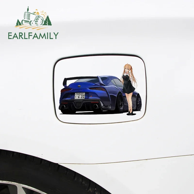EARLFAMILY 13cm For ILLEGALSTREET X ANIME Window Fine Decal Sunscreen Car Sticker Anime Car Accessories Decoration