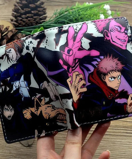Anime Jujutsu Kaisen Gojo Satoru Bifold Short Men's Wallets Card Holders Purse