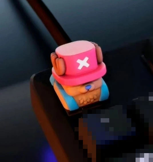 Monkey· D·Luffy cool creative personality kawaii anime peripheral cross axis universal Q version three-dimensional keyboard cap