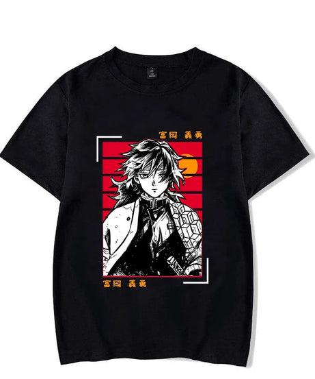 Hot Anime Tomioka Giyuu Printed T-shirts for Women Men Summer Tee Shirt Summer Casual Short Sleeve Round Neck Tops T-shirts