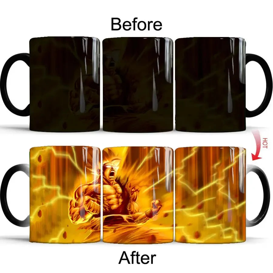 Dragon Ball Goku Color Changing Cup Mug Personalised Magic Mugs Heat Activated Image Photo Coffee Mugs Surprised