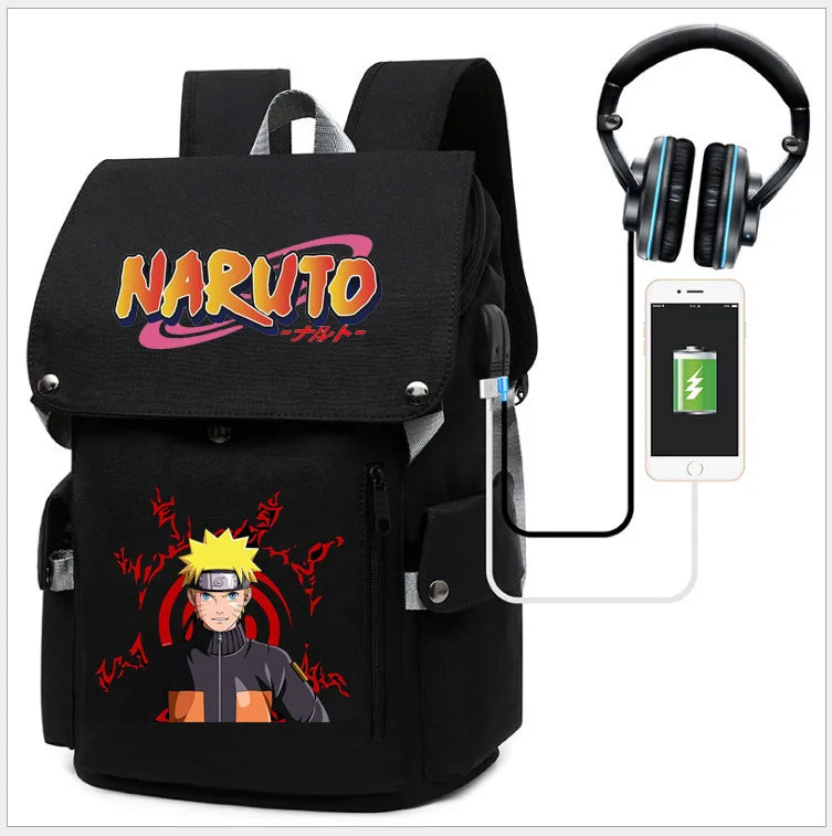 Naruto Anime Laptop Backpack – Large Capacity Travel & School Bag