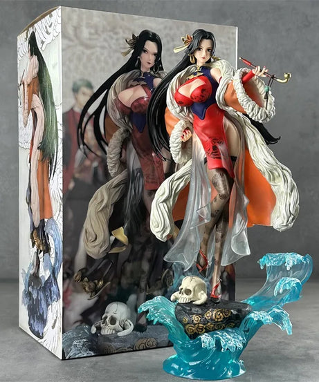 36cm One Piece Boa Hancock Chinese Style Cheongsam Anime Girl Figure Model Statue Boy Collection Desktop Decoration Ornament Toy
