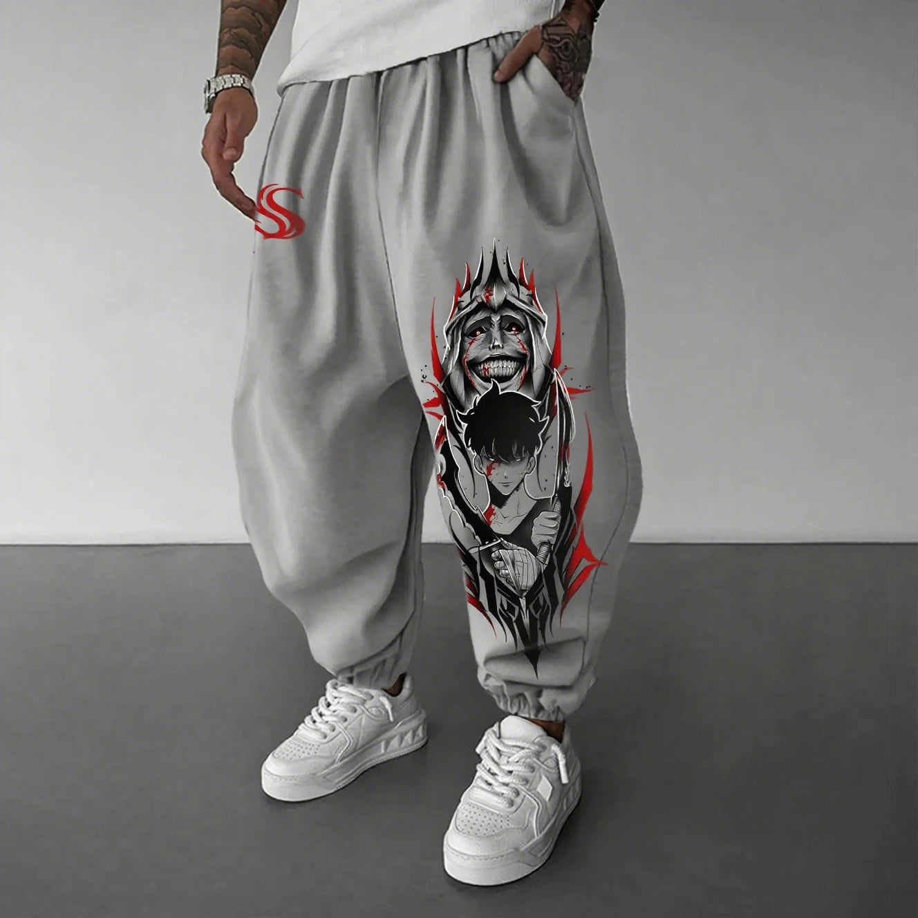 Solo Leveling Men's Pants Anime Graphic Print Casual Loose Fit Streetwear Jogger Sweatpants Hip Hop Trousers Spring Autumn Y2k