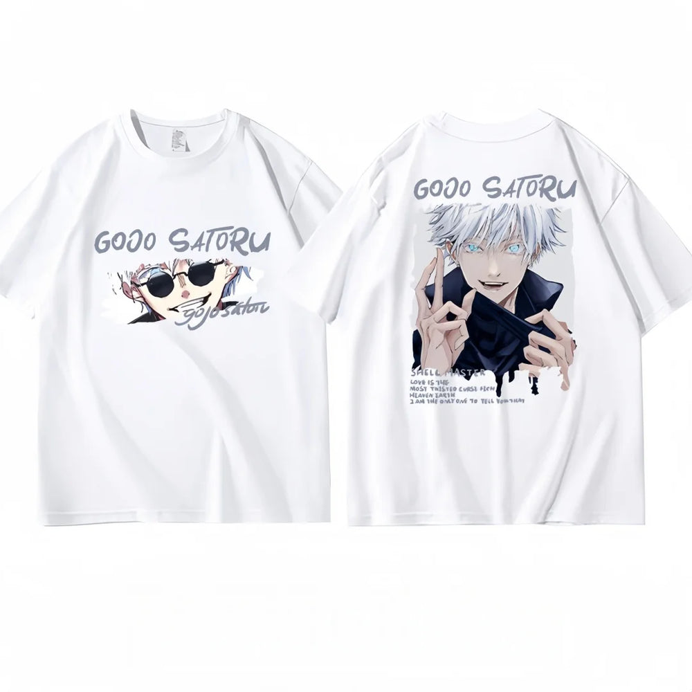 Anime Jujutsu Kaisen Gojo Satoru Front & Back Print T-Shirt – Oversized Graphic Tee 6