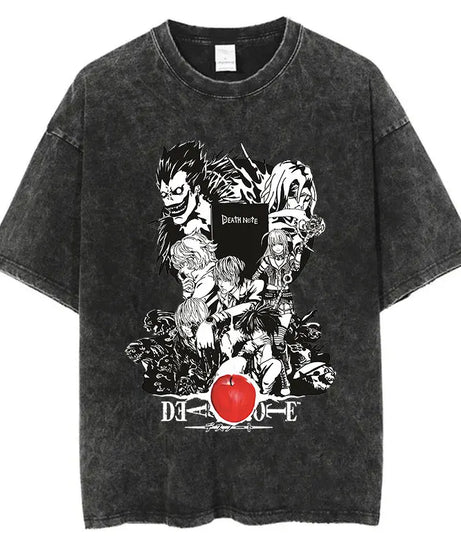 Death Note Oversized Vintage T-Shirt – Anime Streetwear Summer Cotton Tee