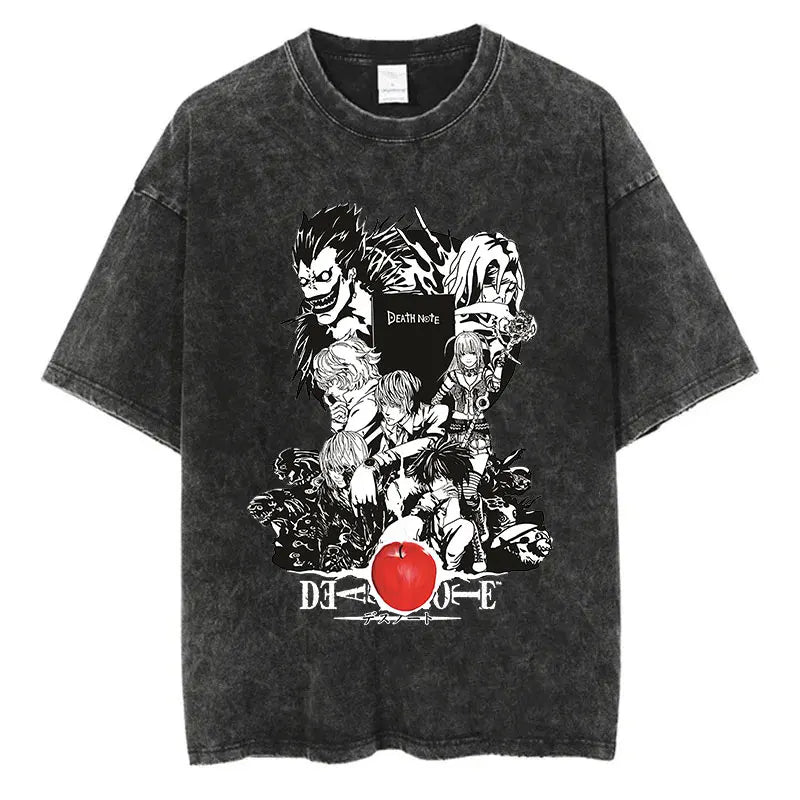 Death Note Oversized Vintage T-Shirt – Anime Streetwear Summer Cotton Tee