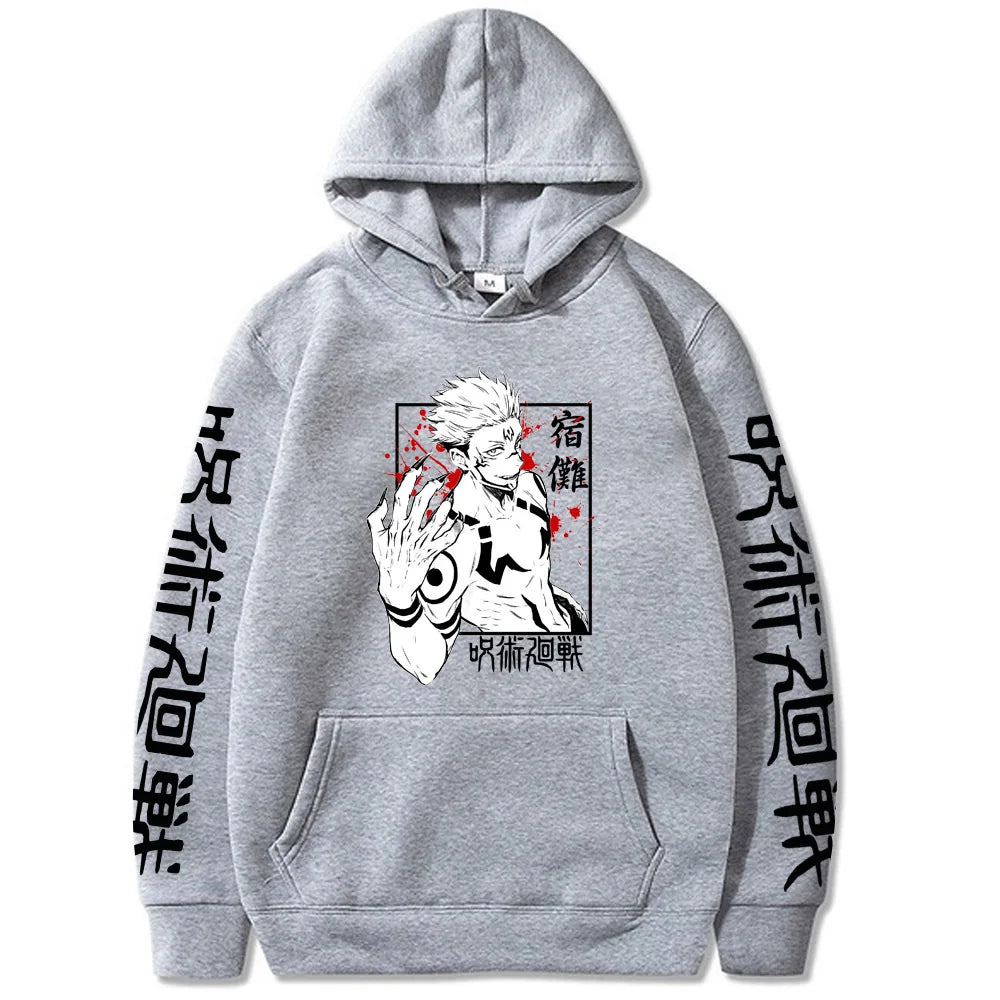 Ryomen Sukuna Anime Graphic Hoodie – Casual Long Sleeve Pullover Sweatshirt 7