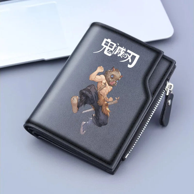 Demon Slayer Wallet Anime Coin Purse Men Credit Card Holder Boy Student Fashion Short Trifold Money Key Storage Pouch
