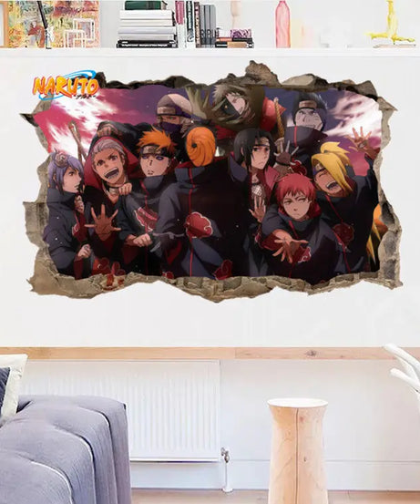 Naruto 3D Stereoscopic Wall Sticker Personality Naruto Student Dormitory Poster Wallpaper Self Adhesive Interior Decoration