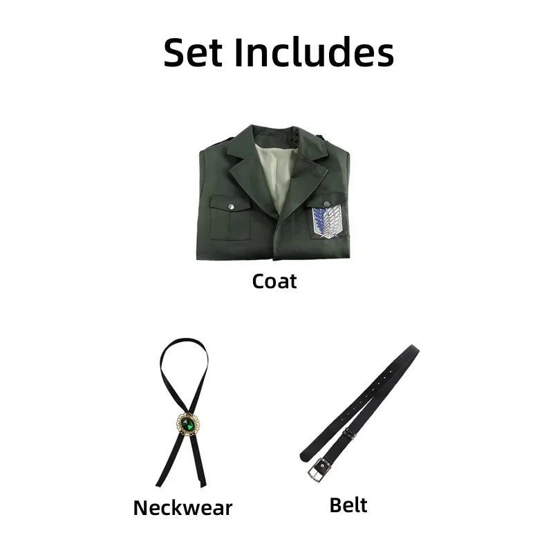 Attack on Titan Scout Regiment Trench Coat – Levi Ackerman Long Military Cosplay Uniform 5