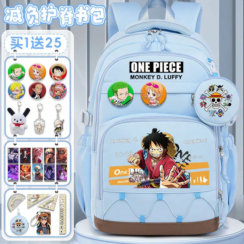 One Piece Luffy Backpack – Large Canvas School & Travel Bag