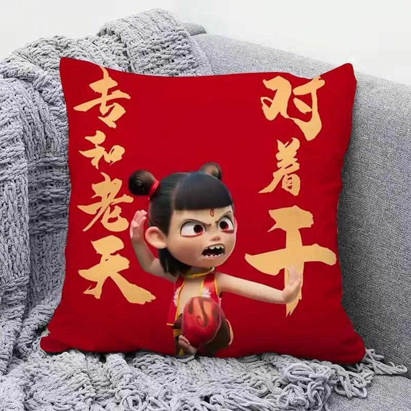 Ne Zha anime peripherals pillows cute personality creative fashion living room sofa bedroom cushions holiday gift