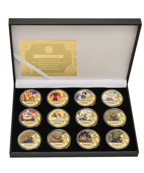 Dragon Ball Gold Plated Gold Coin Son  Goku Vegeta Commemorative Coins Children Classic Anime Peripherals Collection Toy Souvenir