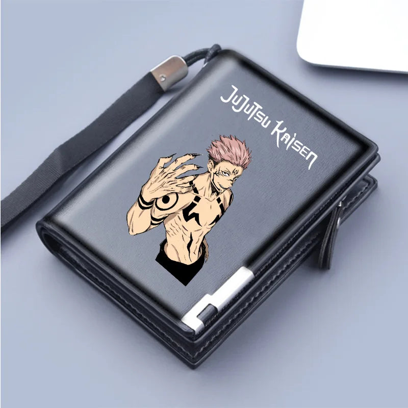 Jujutsu Kaisen Wallet Anime Coin Purse Men Credit Card Holder Boy Student Fashion Short Trifold Money Key Storage Pouch