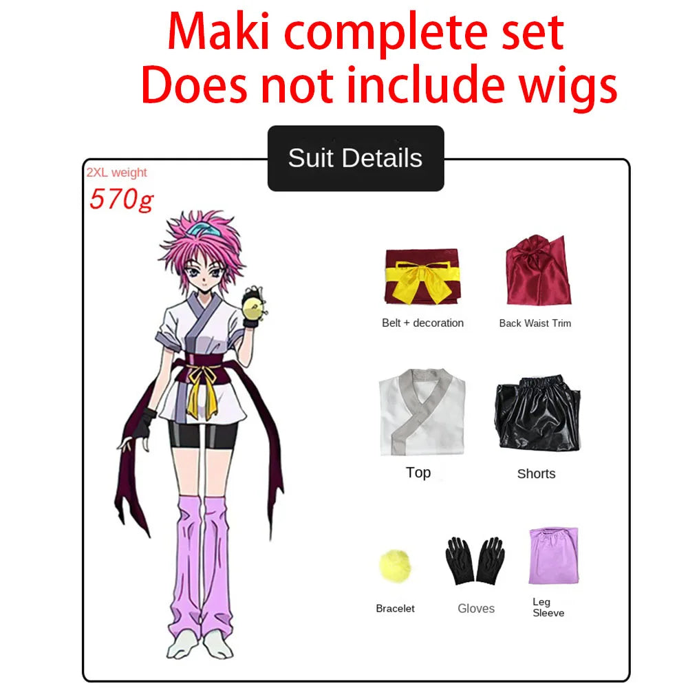 Machi Komacine Cosplay Costume Pink Wig Halloween Carnival Costumes for Women Anime Cosplay Outfits Dress