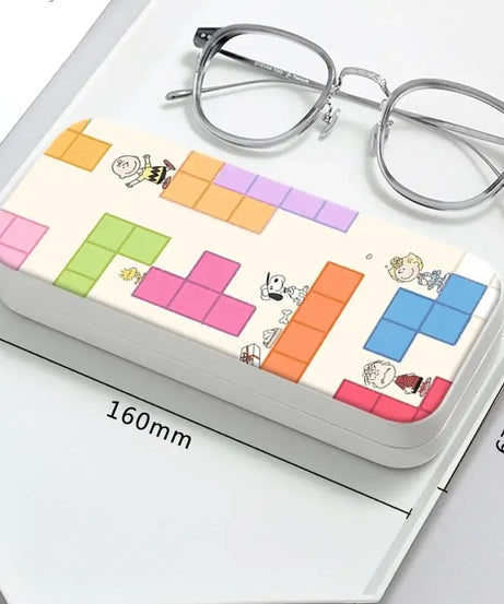 Snoopy Girl Korean Fresh Student Cute Disney Fashion Simple Anti-fall Portable Anti-Stress Folding Glasses Case