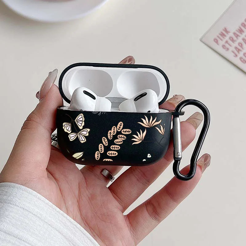 Anime Leaves Pattern Earphones Case for Airpods 1/2 4 3 for Airpod Pro and Pro 2 Protective Cover Gift for Lover Family Friends