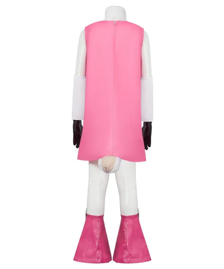 One Piece Anime Dr. Vegapunk Number 05 Clone Cosplay Costume Pink Dress with Foot Cover Cute Kawaii Halloween Outfit