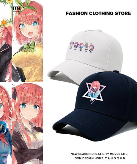The Quintessential Quintuplets Nakano Ichika Nino Itsuki two-dimensional print hat men's and women's COS baseball cap present