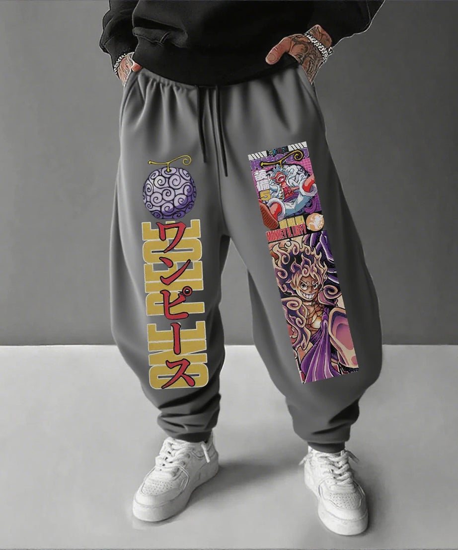 One Piece Luffy Men's Sweatpants Anime Print Joggers Trousers Streetwear Casual Pants Hip Hop Track Pants Autumn Winter Fashion