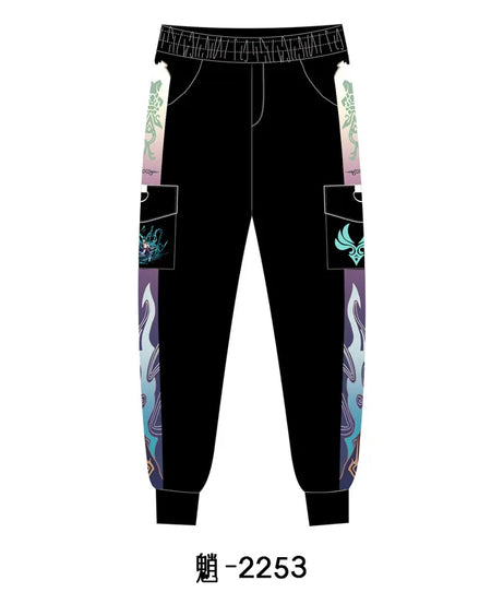 New Genshin Impact Cyno Xiao Zhongli Hu Tao Wanderer Kaedehara Kazuha Cosplay Costume Jogger Trouser Sport Gym Pants Tracksuit