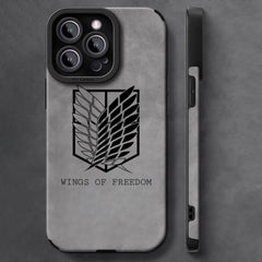 Attack on Titan Leather Lambskin Phone Case – Premium Shockproof Cover for iPhone 17, 16, 15, 14, 13 Pro Max & Air