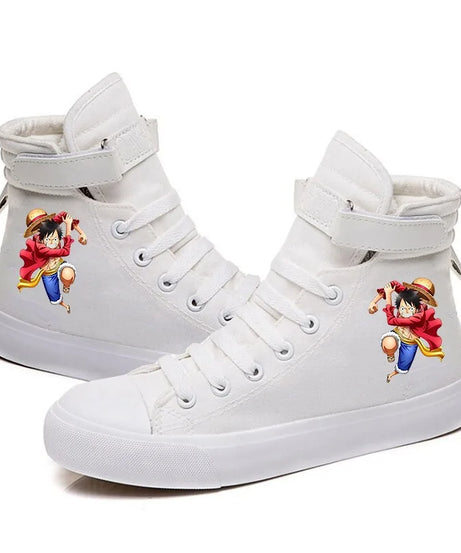 New Style Animation One Piece Luffy Autumn and Winter High Top Students Leisure Sports Shoes Breathable Non-slip Shoes Gifts