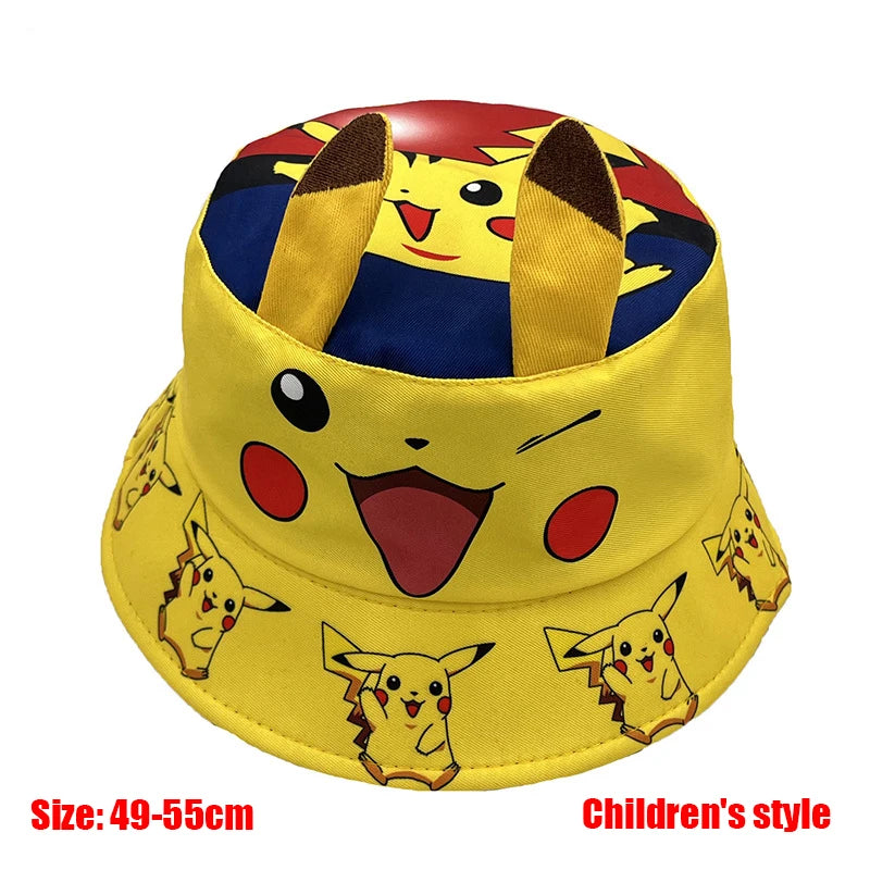 Pokémon Pikachu Kids Fisherman's Bucket Hat & Baseball Cap – Cute Anime Sun Hat for Boys & Girls 4