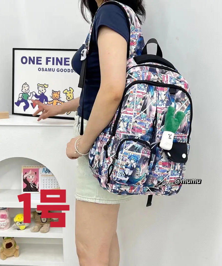 Hatsune Miku New Bag Junior High Student Large Capacity High School Student Girls Middle School Backpack Holiday Gift