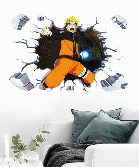 Naruto 3D Stereoscopic Wall Sticker Personality Naruto Student Dormitory Poster Wallpaper Self Adhesive Interior Decoration