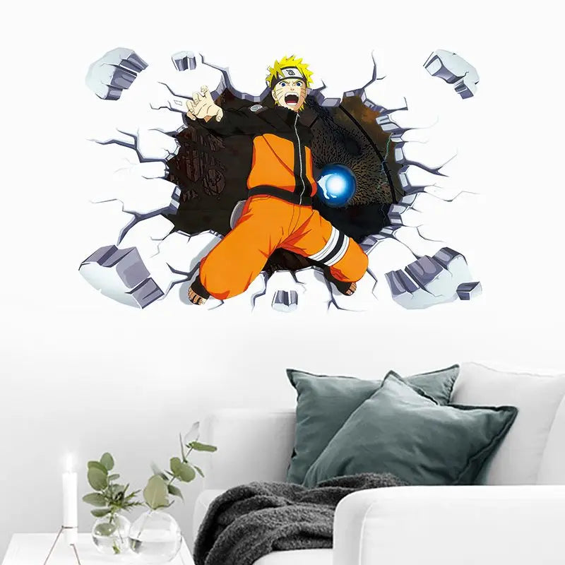 Naruto 3D Stereoscopic Wall Sticker Personality Naruto Student Dormitory Poster Wallpaper Self Adhesive Interior Decoration