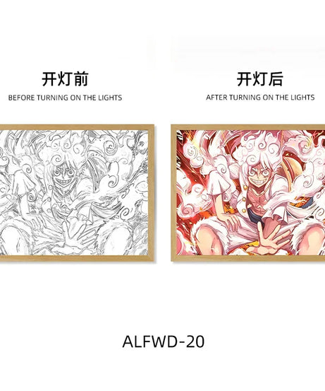 Sun God Nika Luffy Light-Up Frame – One Piece LED Desktop Decor